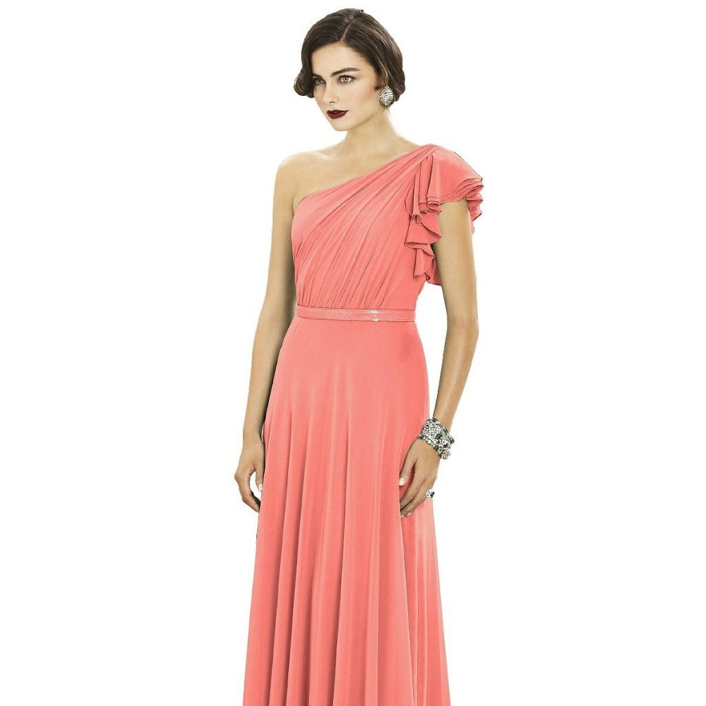 New, Never Been Worn Dessy Full Length One Shoulder Dress W/ Tags